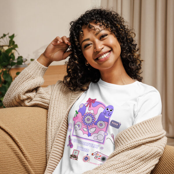 “Wonderfully Wired” TAGLESS Women's Relaxed T-Shirt - Image 3
